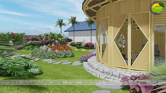 Thiết kế sân vườn diện tích 500m2 tại Nam Định