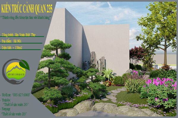 Thiết kế sân vườn biệt thự tại Hà Nội