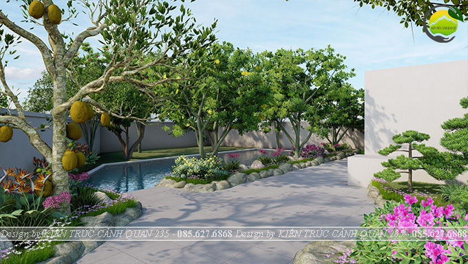 Thiết kế sân vườn biệt thự tại Hà Nội