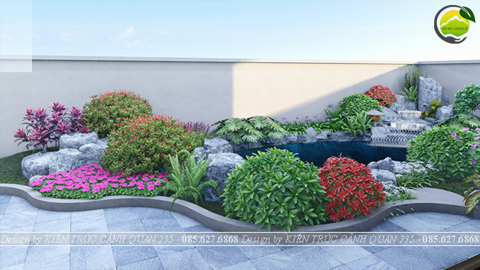 Tiểu cảnh hồ koi 15m3 tại Hải Dương