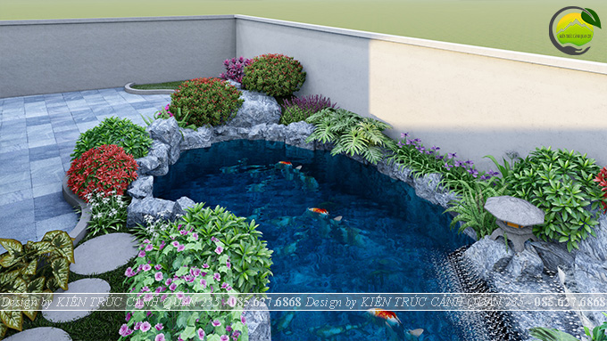 Tiểu cảnh hồ koi 15m3 tại Hải Dương