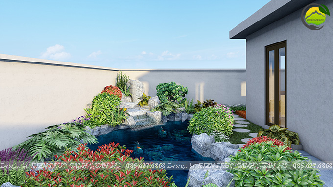 Tiểu cảnh hồ koi 15m3 tại Hải Dương