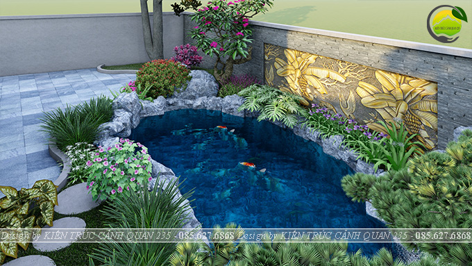 Tiểu cảnh hồ koi 15m3 tại Hải Dương