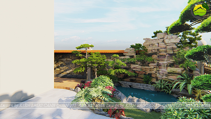 Mẫu hồ cá Koi ngoài trời