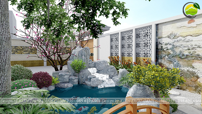 Mẫu bể cá Koi ngoài trời