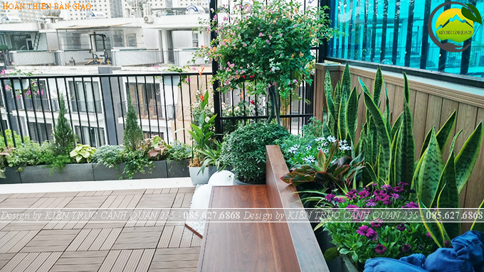 Thi công tiểu cảnh vườn sân thượng