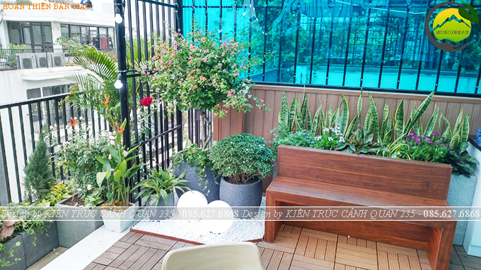 Thi công tiểu cảnh vườn sân thượng