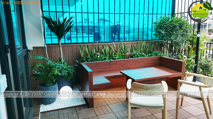Thi công tiểu cảnh vườn sân thượng
