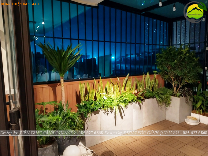 Thi công tiểu cảnh vườn sân thượng