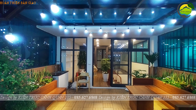 Thi công tiểu cảnh vườn sân thượng