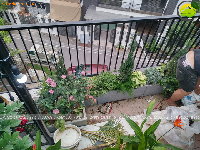 Thi công tiểu cảnh vườn sân thượng