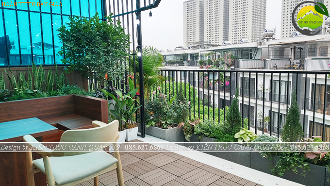 Thi công tiểu cảnh vườn sân thượng
