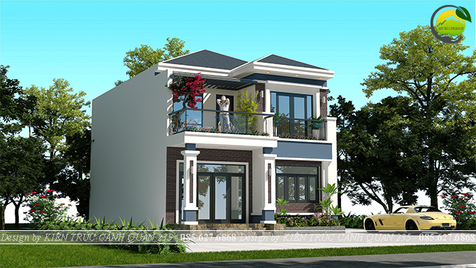Biệt thự 2 tầng hiện đại mặt tiền 8m