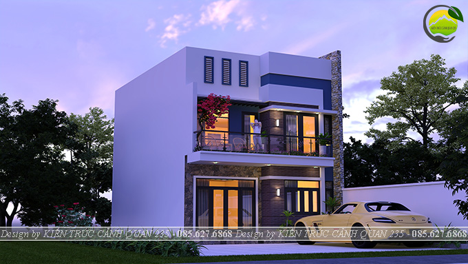 Biệt thự 2 tầng hiện đại mặt tiền 8m