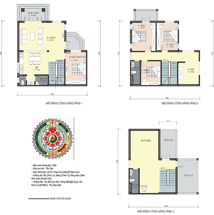 Biệt thự 3 tầng mái thái 100m2