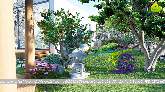 Mẫu sân vườn biệt thự tại Hưng Yên diện tích 500m2