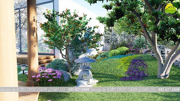 Trồng cây xanh trong sân vườn giúp tạo bóng mát và đem lại không khí trong lành