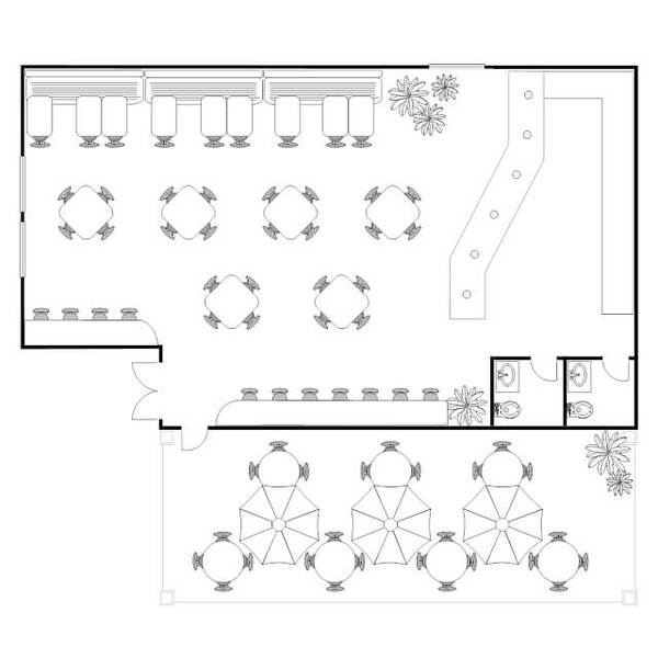 Bản vẽ thiết kế quán cafe sân vườn chi tiết