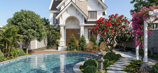 Mẫu thiết kế sân vườn tiểu cảnh tại Bình Dương