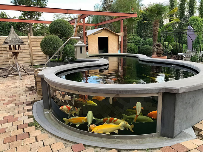 hồ cá koi bằng kính
