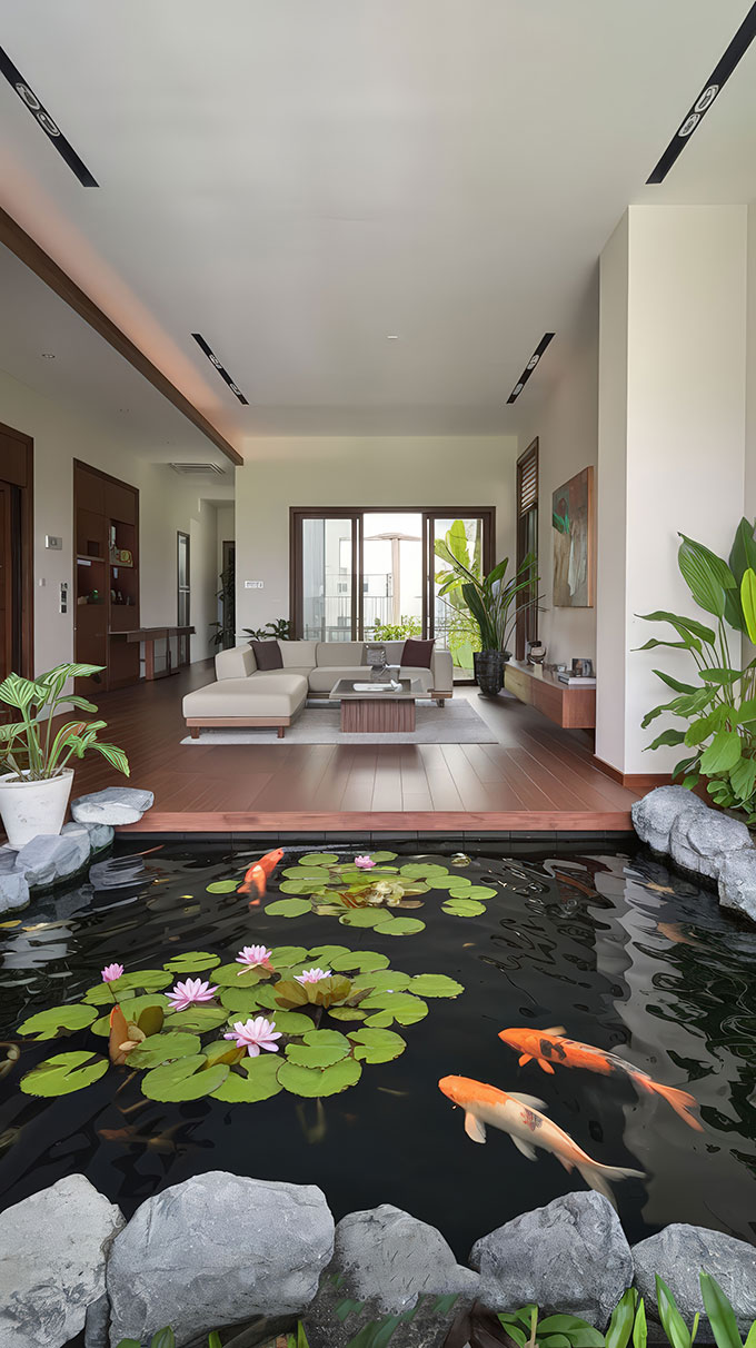 Mẫu hồ cá đẹp trong nhà