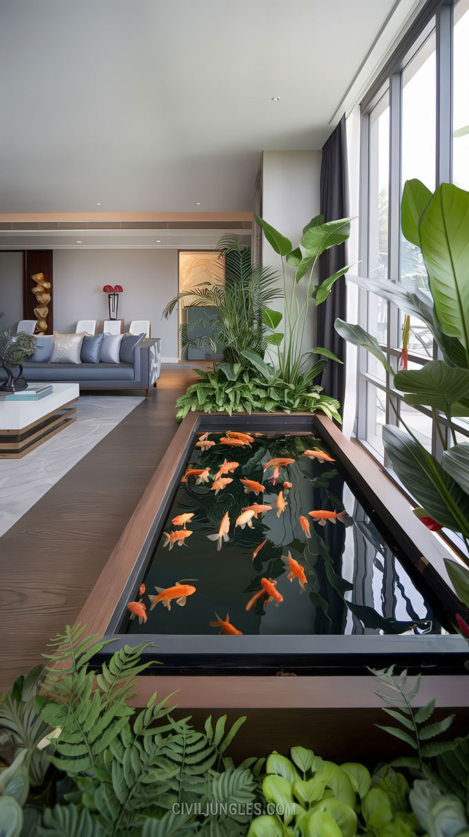 Mẫu hồ cá đẹp trong nhà