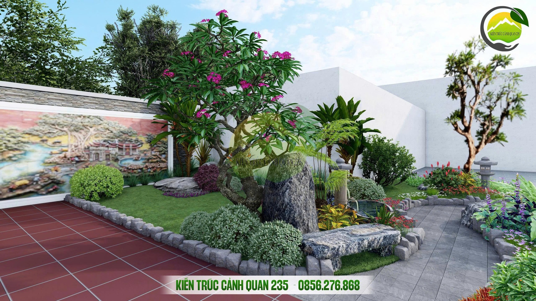 Mẫu sân vườn đẹp hiện đại